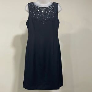 NWOT Jessica Howard Little Black Dress With Silver accents.  Size 10 M medium